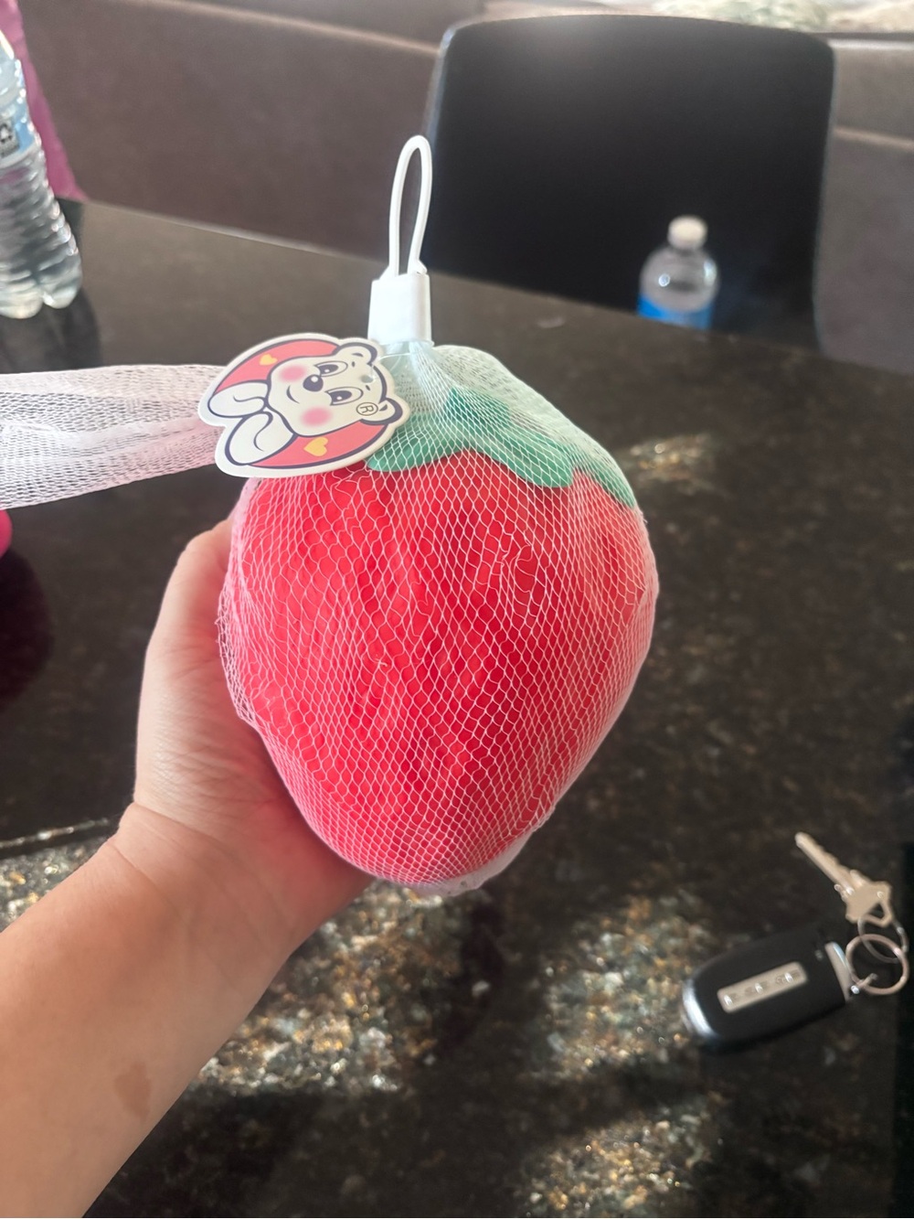 Plush Strawberry Fruit Squishy Toy - Red & Green